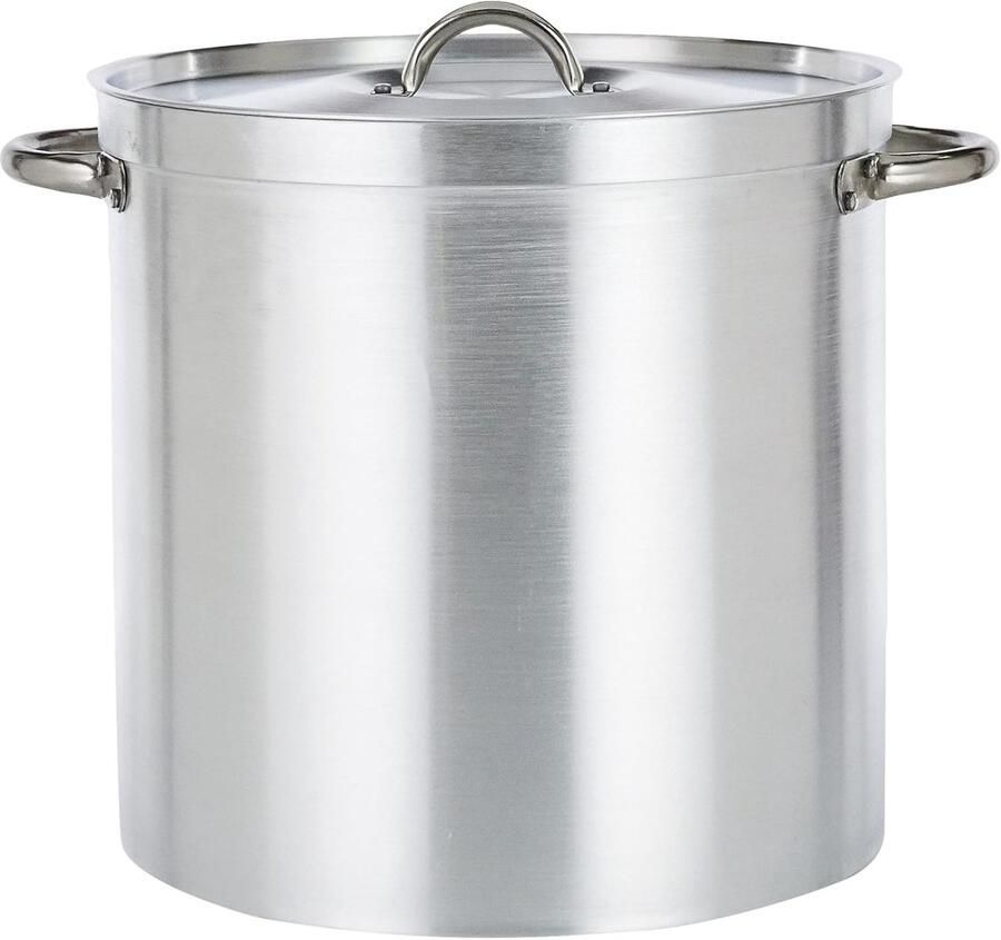 Soeppan met deksel Grote kookpan Grote porties koken Thermoreactor bodem 45 cm Mat staal
