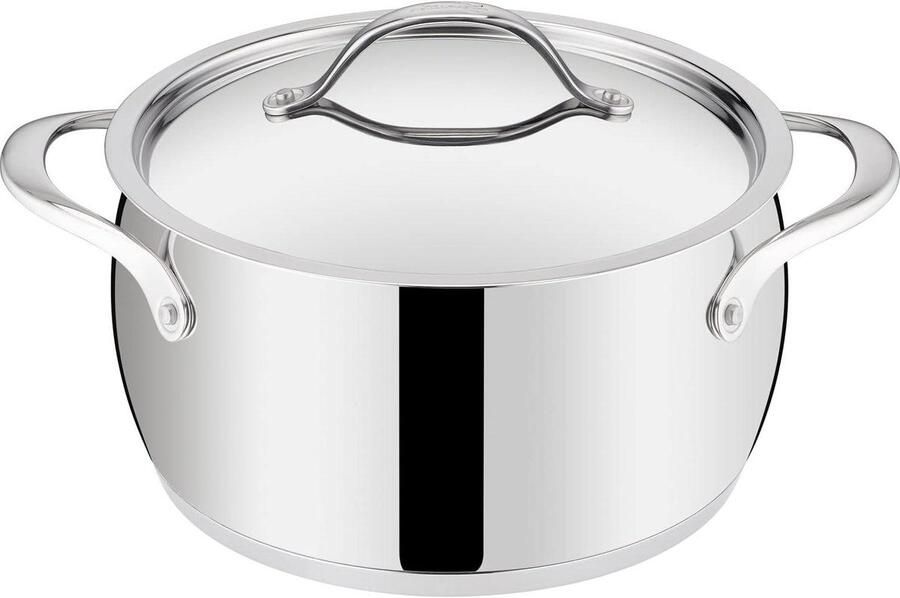 Soeppan met Deksel Kasserol Braadpan Koken en Serveren 3-Laags Lagotherm Bodem Ø 24 cm Zilver