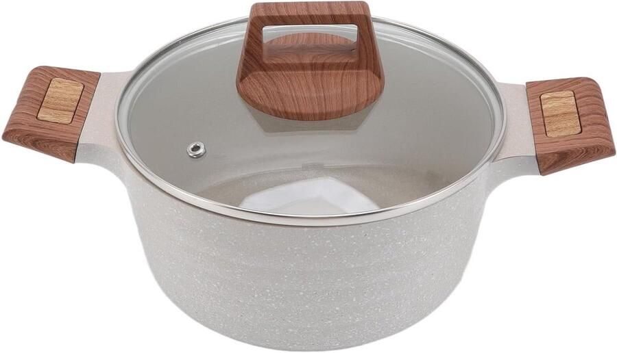 Soeppan met Deksel Kookpan Braadpan Lange Maaltijden Bereiden Antiaanbaklaag 24 Cm Zwart