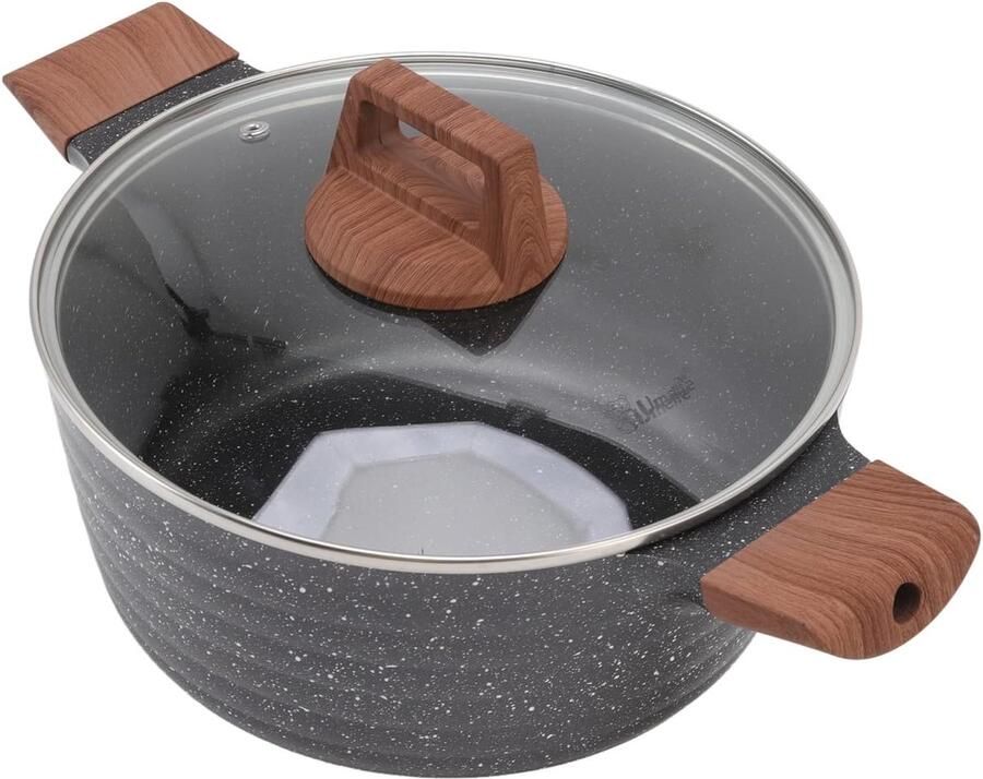Soeppan met Deksel Kookpan Voorraadpan Soepen en Stoofschotels Maken Anti-aanbak Gietaluminium 20 cm Zwart