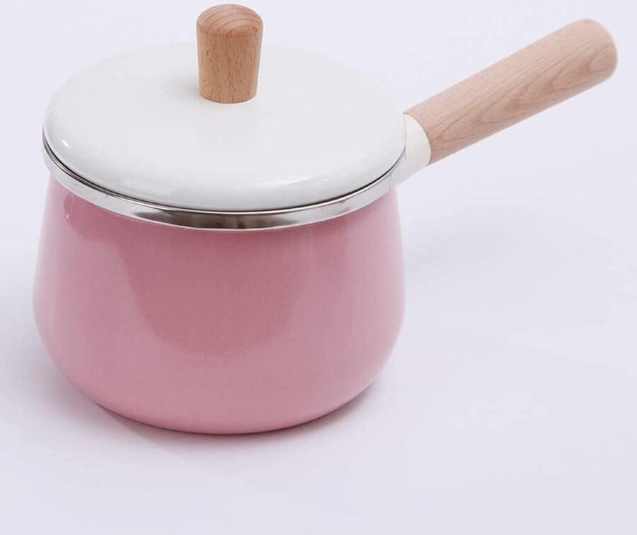Soeppan met Deksel Melkpan Stoofpan Thuis Koken Non-stick Emaille N.v.t. Roze