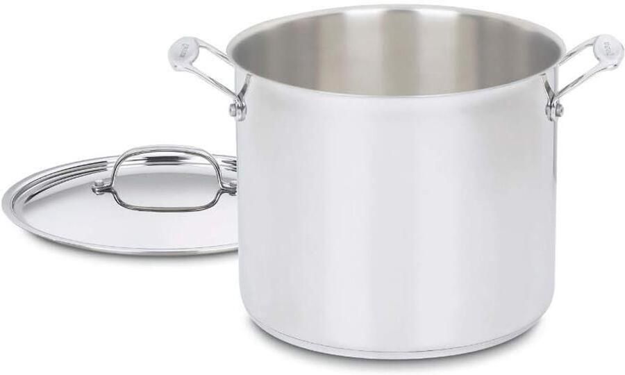 Soeppan met Deksel Voorraadpan Kookpan Grote Maaltijden Maken Gelijkmatige Warmteverdeling 12 Quarts Zilver