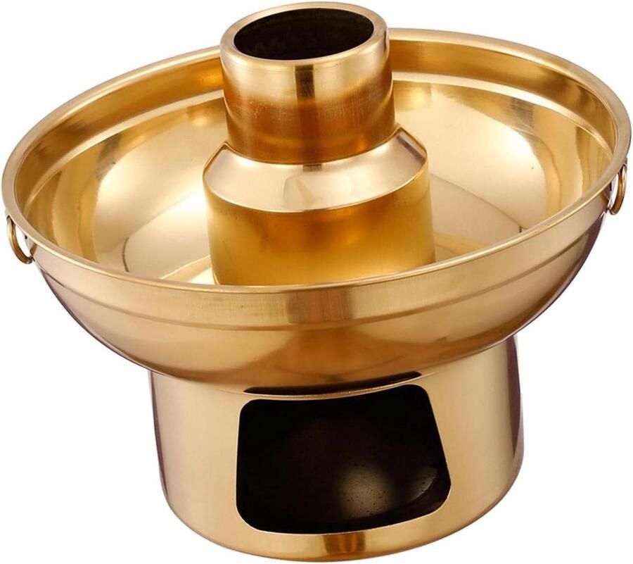 Soeppan Roestvrij Staal Dessertpan Kookpot Desserts Serveren Uniek Koelontwerp Droogijs 22 cm Zilver