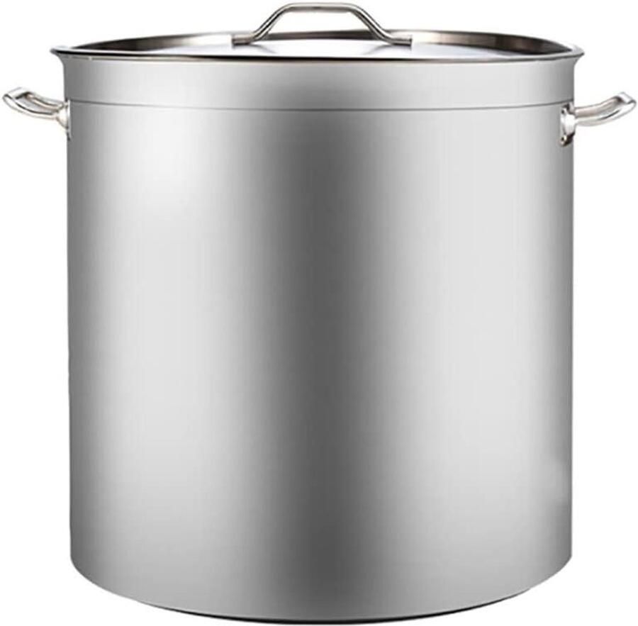 Soeppan Roestvrij Staal Grote Kookpan Commercieel Koken Drielaags Composiet Bodem Vanaf 6 Liter Zilverkleurig