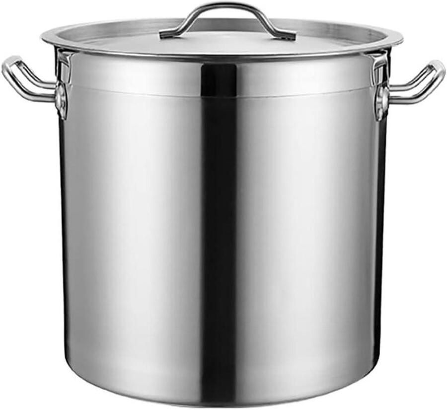 Soeppan Roestvrij Staal Soepketel Kookpan Grote Porties Koken 3-Laags Composiet Bodem 18 Liter Zilver