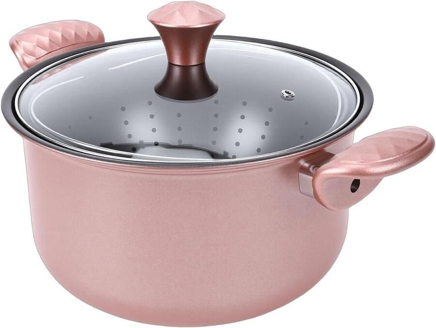 Roestvrijstalen Soeppan Kookpot Stoofpan Gezinsmaaltijden Bereiden Efficiënte Anti-aanbaklaag 26 cm Diameter Zilver