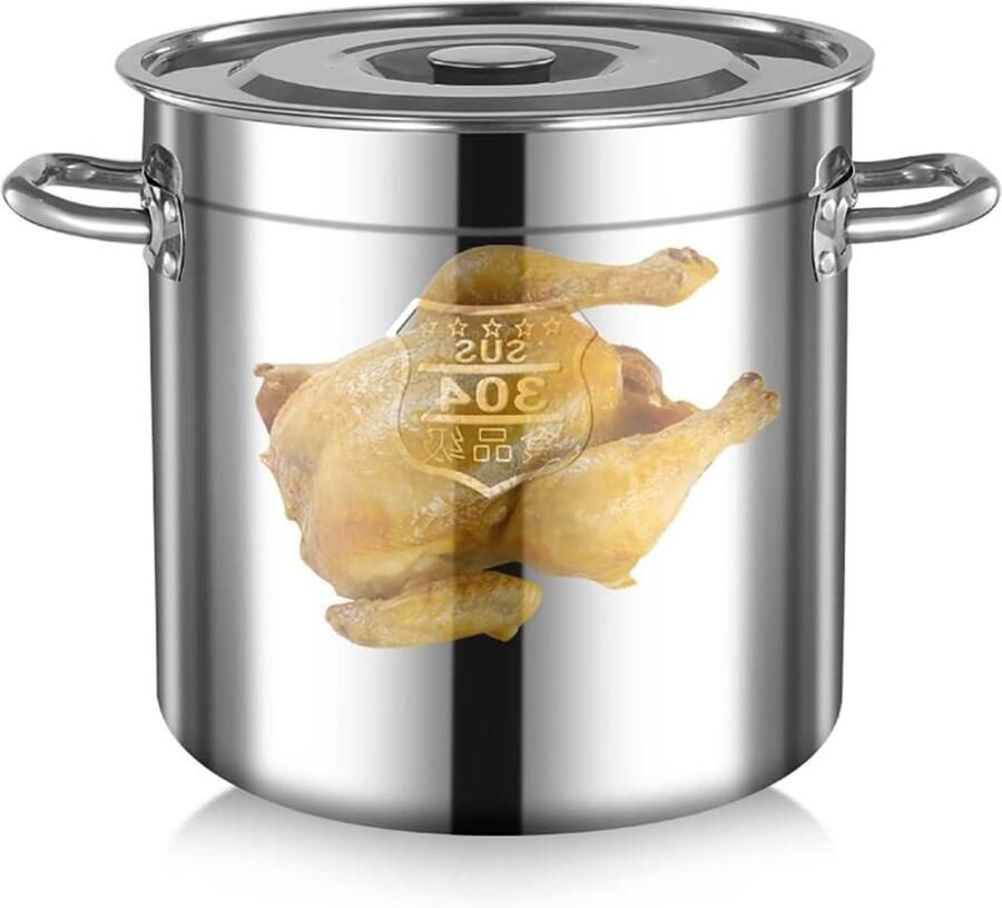 Soeppan Roestvrijstaal Soepketel Kookpan Grote Porties Koken Drielagige Composiet Bodem 30x30cm 20L Zilver