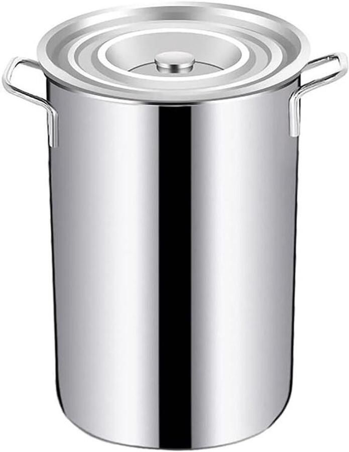 Soeppan RVS Diepe pan Grote hoeveelheden koken Gelijkmatige warmteverdeling 10 Liter Zilver