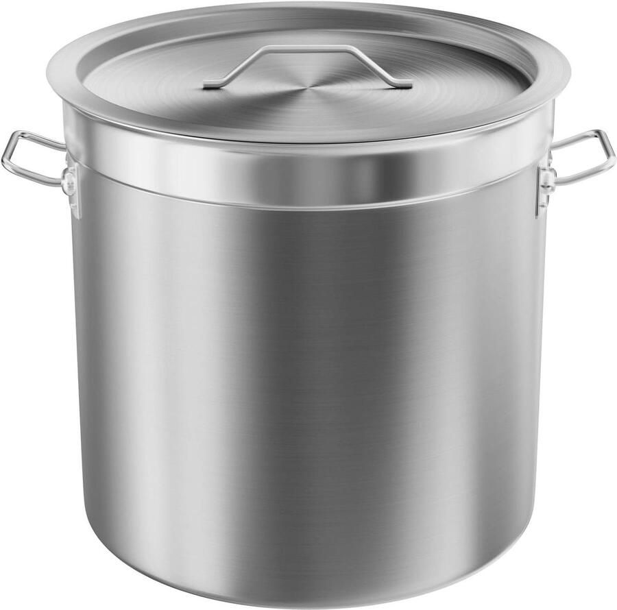 Soeppan RVS Grote pan Grote hoeveelheden koken Drielaags bodem 32 cm diameter Zilver