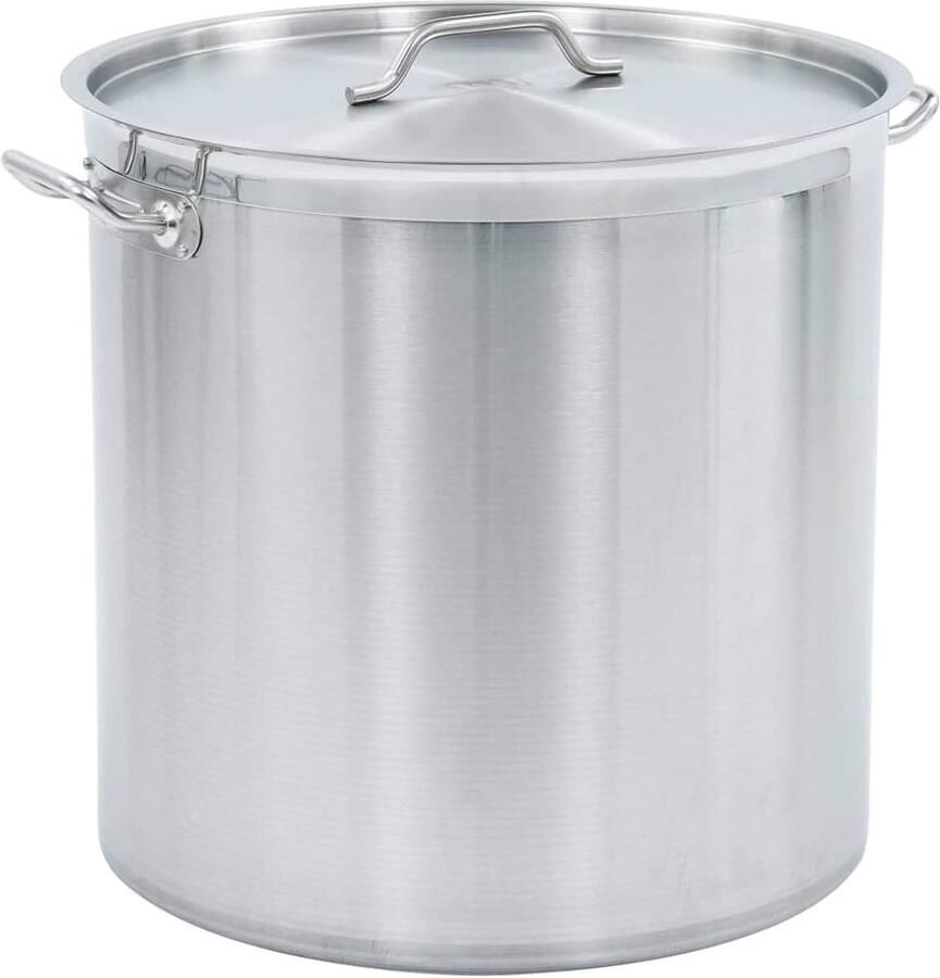 Soeppan RVS Grote pan Grote hoeveelheden koken Inductie geschikt 98 Liter Zilver