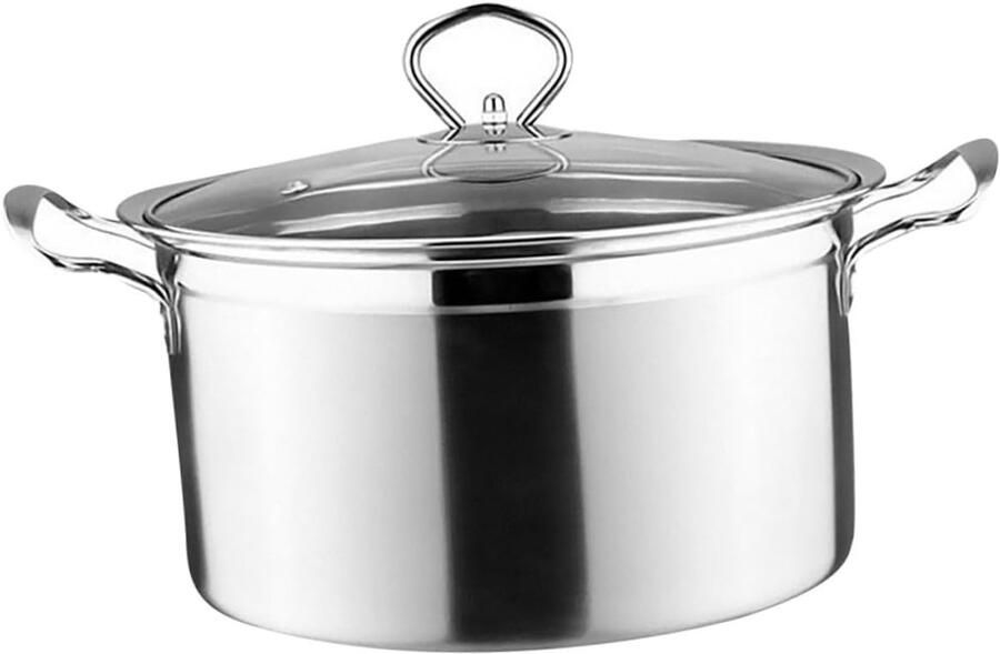 Soeppan RVS Kookpan Gezonde Maaltijden Energiebesparend Ontwerp 28.5x21.5CM Zilver