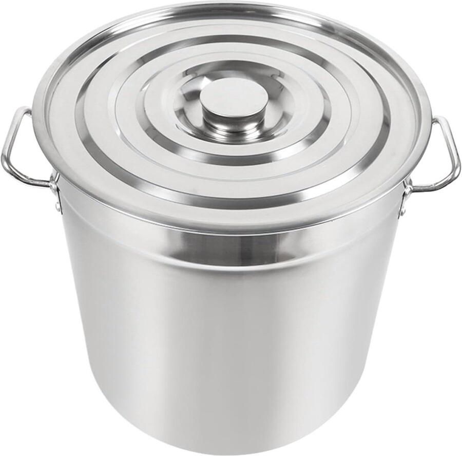Soeppan RVS Kookpan Stoofpan Grote Maaltijden Bereiden Snelle Warmteoverdracht 50 Liter Zilver