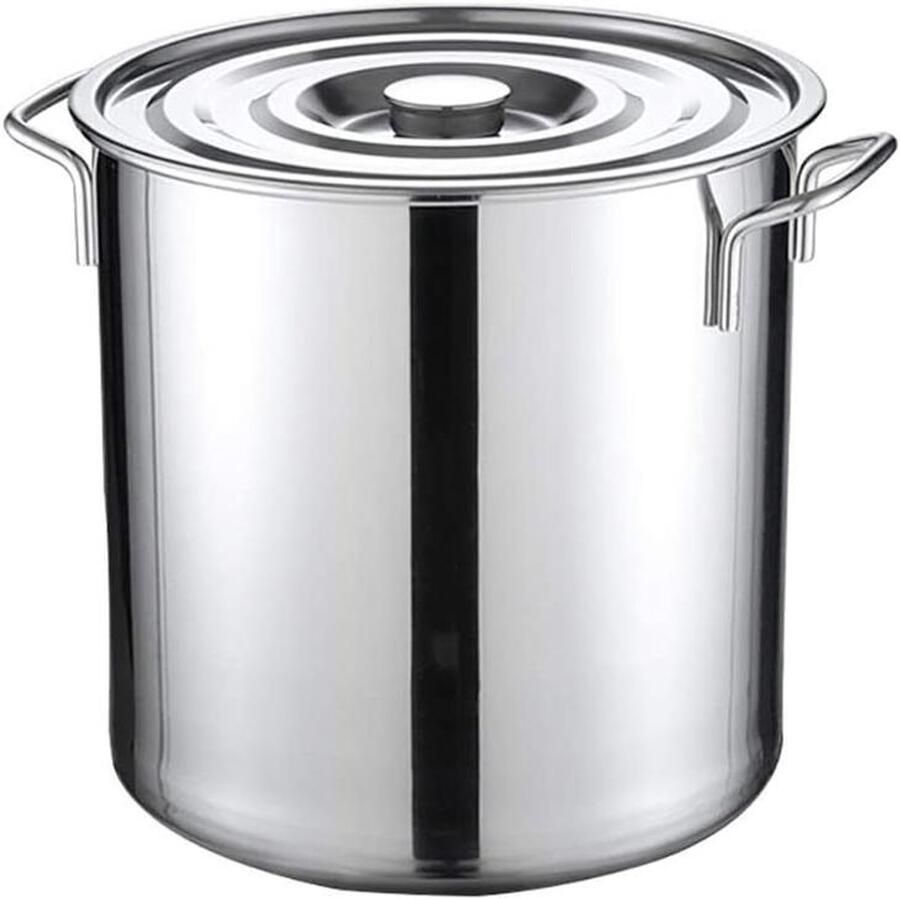 Soeppan RVS Soepketel Inductie Gelijkmatig Koken Multifunctioneel Deksel 10 Liter Zilver