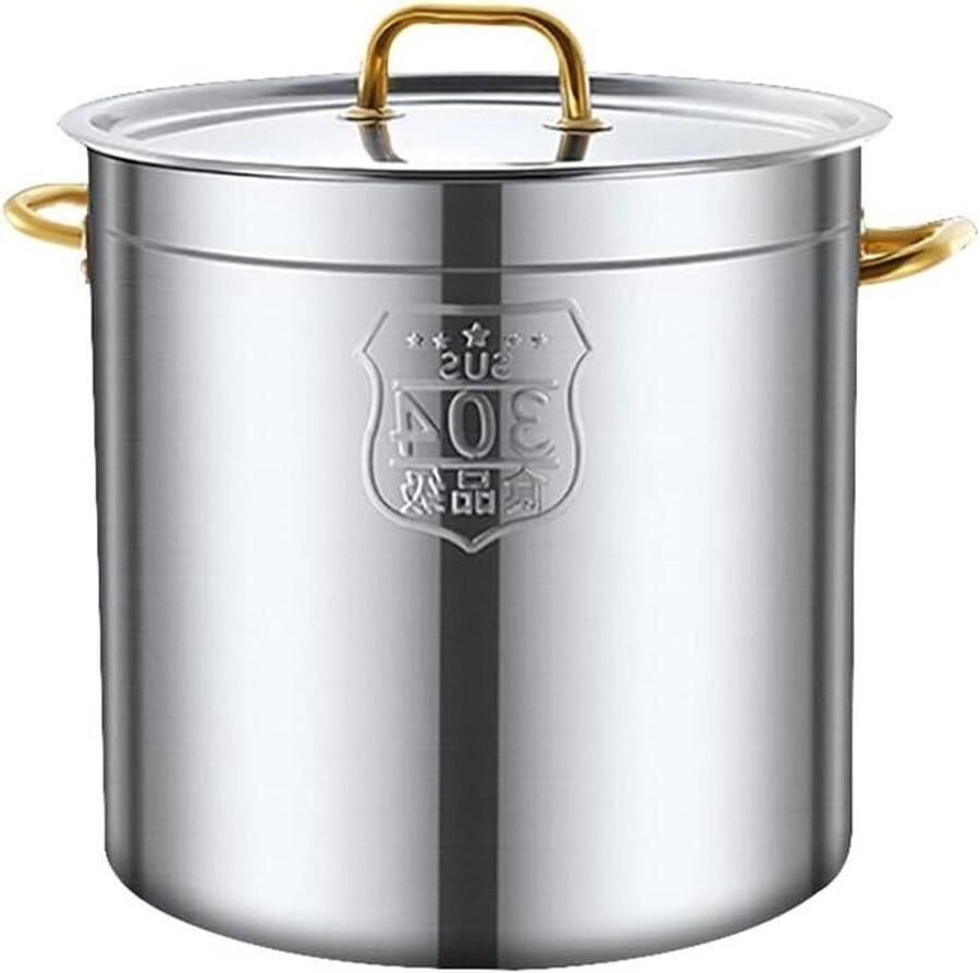 Soeppan RVS Soepketel Kookpan Grote Porties Koken Drielagige Composietbodem 30x30cm 20L Zilver