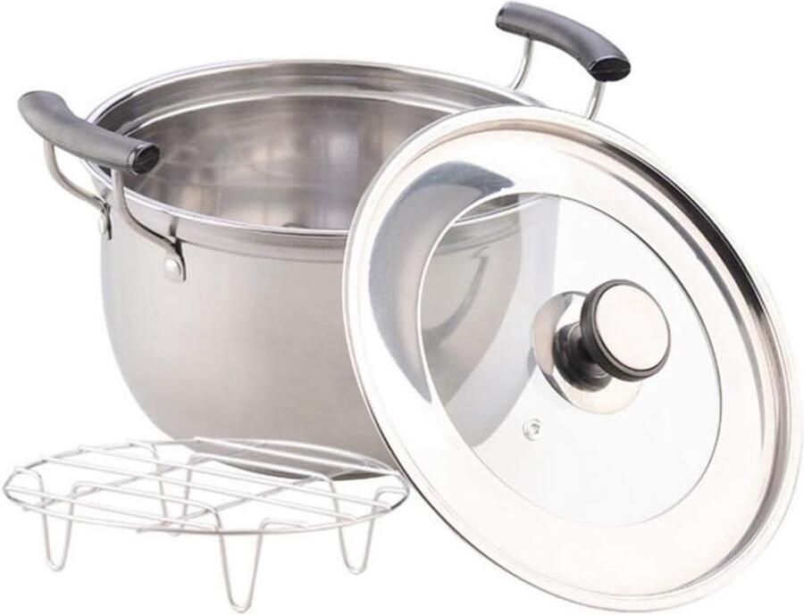 Soeppan Stoofpan Kookpan Steelpan Maaltijden Bereiden Snelle Warmtegeleiding 24 cm Diameter Zilverkleurig