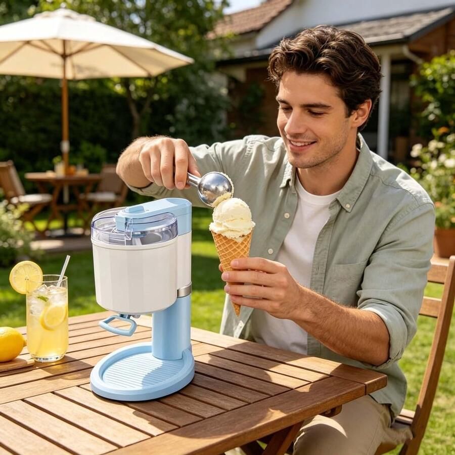 Soft Ijsmachine Dessert Maker Zelfgemaakt IJs Snelle Bereiding 1000 ml Wit