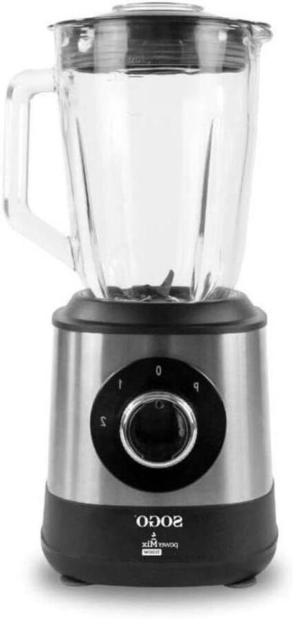 SOGO Staande mixer glazen mixer 1 5 l 600 W met roestvrijstalen messen 2 snelheden + puls en gegradueerde kan