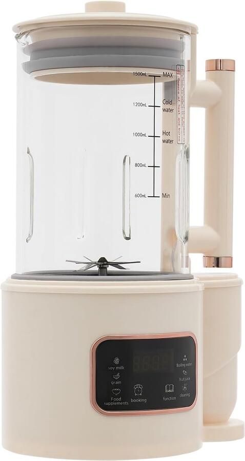 Sojamelkmachine 1 L Stille blender Multifunctionele warme en koude dranken Zelfreinigend met timer SnelShoppen