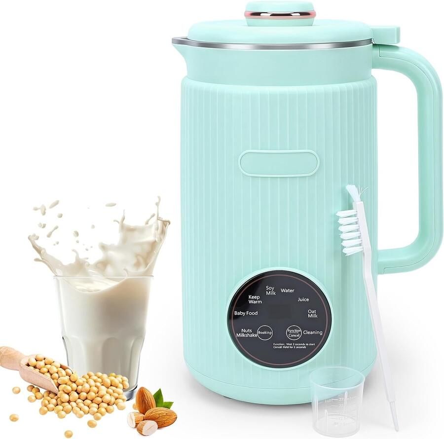 Sojamelkmaker Groen 1 2 Liter 8-in-1 Multifunctioneel met Automatische Temperatuurregeling Voor Thuisgebruik