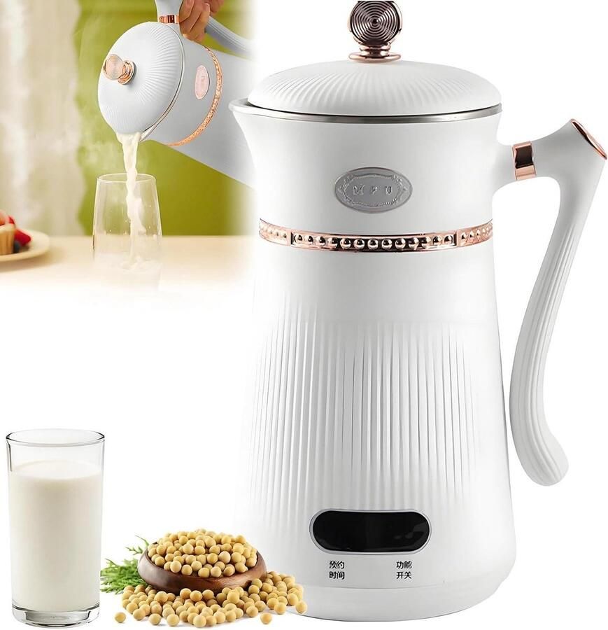 Sojamelkmaker Notenmelkmaker Gezonde Dranken Maken Ultrafijn Slijpen 1000 ml Wit