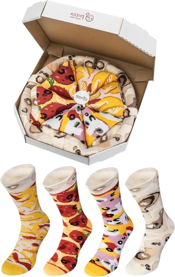 Sokken Box Hawaï Pizza Dagelijks Gebruik Originele Verpakking 4 Paar Multicolor