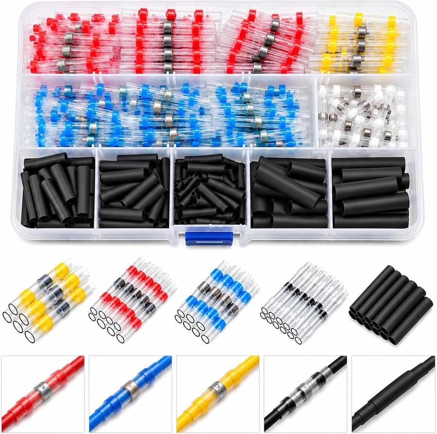 Soldeerverbinders met krimpkous set 280 stuks kabelverbinders
