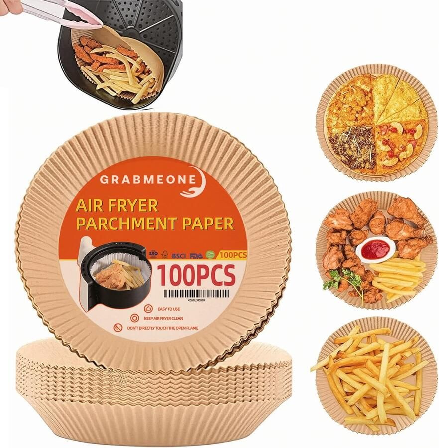 Solidchoice 100 Stuks Wegwerp Air Fryer Liners voor Gemakkelijk Koken