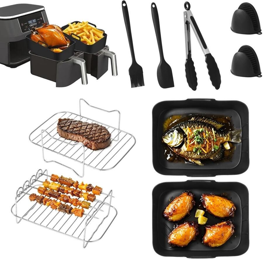 Solidchoice 13-delige Accessoireset voor Airfryer met Silicone Mallen en Keukengerei