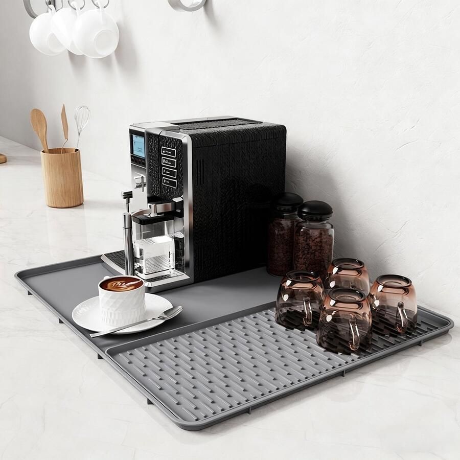 Solidchoice 2-in-1 Koffiemachine Mat 60 x 40 cm Grijs