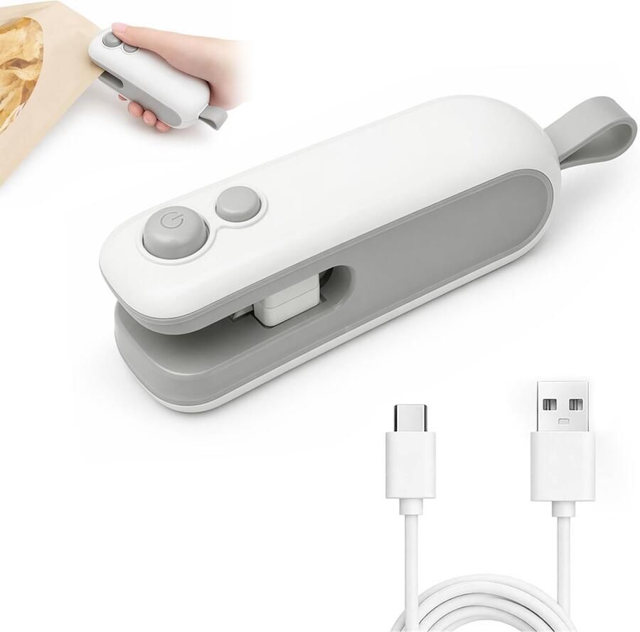Solidchoice 2-in-1 Mini Folieweldmachine met Snijfunctie Draagbare Food Sealer met Magnetische Basis