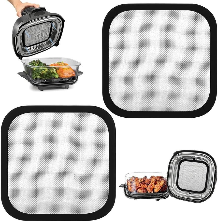 Solidchoice 2 Stuks RVS Spatdeksels voor Airfryer