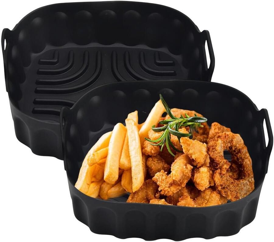 Solidchoice 2 Stuks Silicone Bakvorm voor Airfryer met Handvat