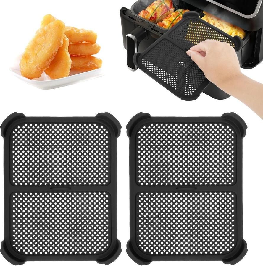 Solidchoice 2 Stuks Siliconen Spatbeschermers voor Airfryer