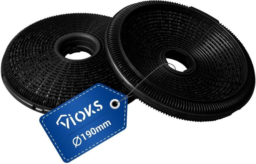Solidchoice 2 x Actieve Koolstoffilters voor Afzuigkappen Vervangingsfilter 190 mm Ø