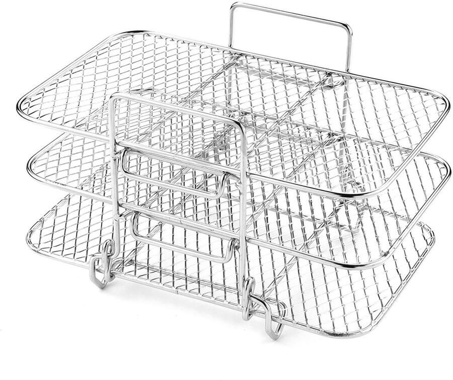 Solidchoice 3-Laags Roestvrijstalen Grillrek voor Airfryer