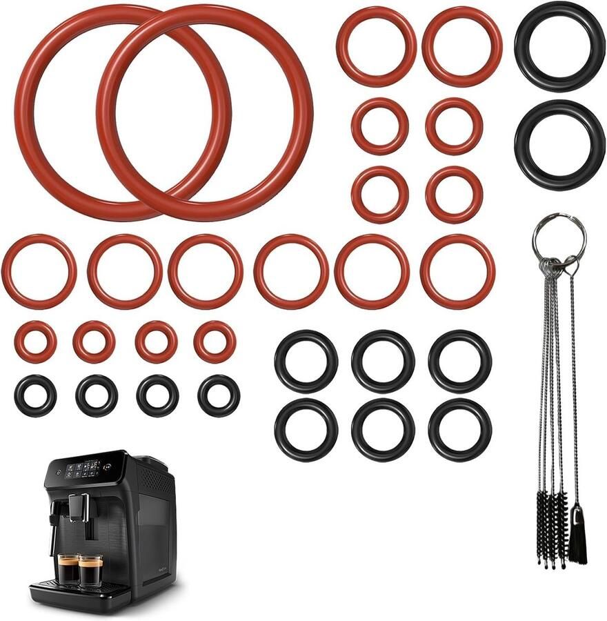 Solidchoice 30-delige O-ring Afdichtingsset voor Koffiemachines met Reinigingsborstel