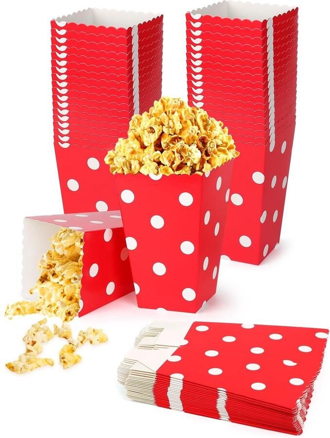 Solidchoice 40 Stuks Mini Popcorn Dozen voor Feesten en Evenementen