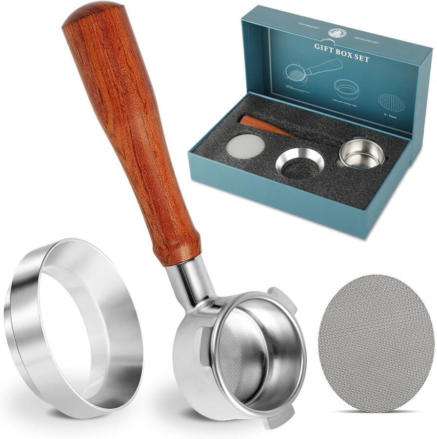 Solidchoice 54mm Bottomless Portafilter met Dubbele Puck Screen voor Espresso Machines