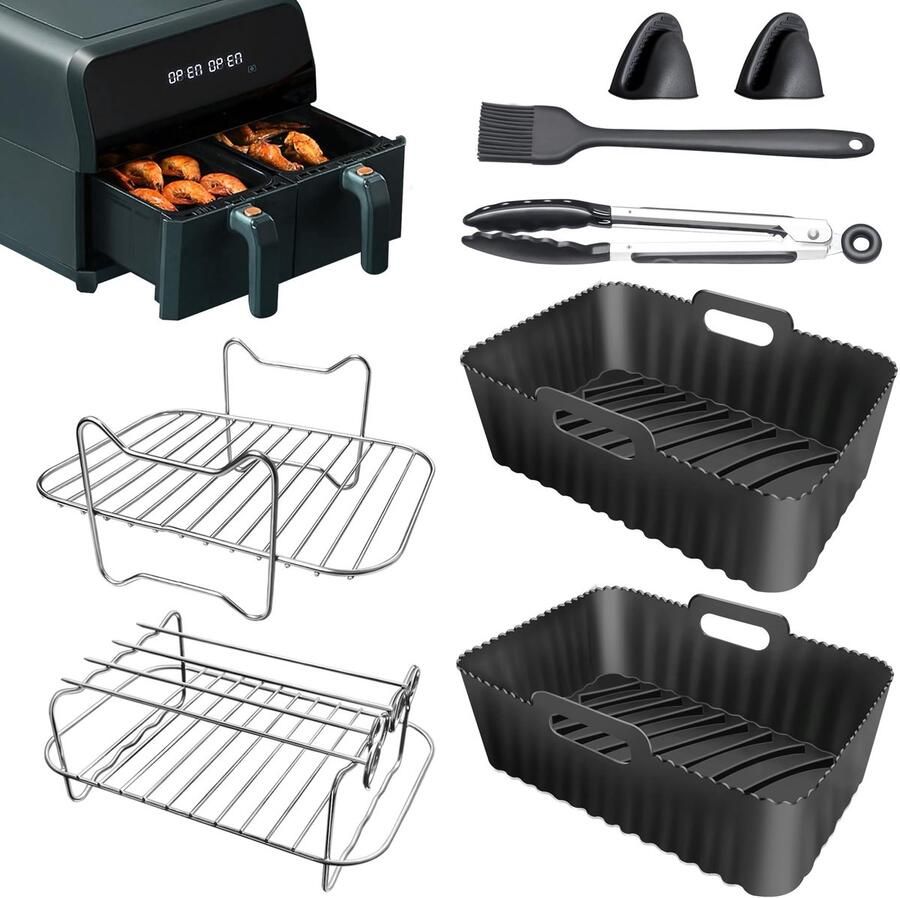Solidchoice Accessoires voor Air Fryer met Silicone en Staal