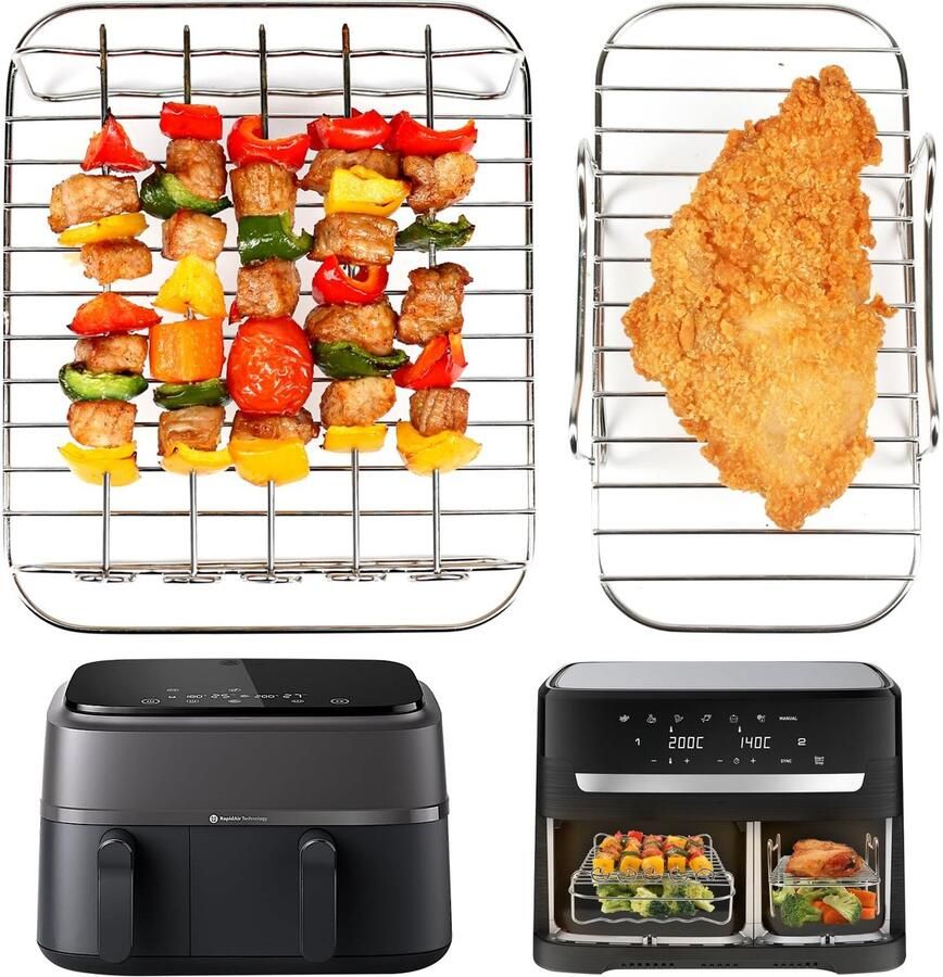 Solidchoice Accessoires voor Heteluchtfriteuse Roestvrij Staal 2 Stuks