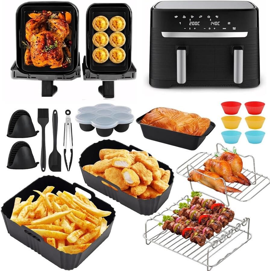 Solidchoice Accessoireset voor Airfryer Tefal EY9018 met Siliconen Mallen