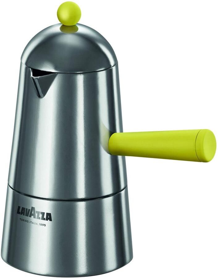 Solidchoice Aluminium Espresso Machine met Gele Handgreep voor 2 Tassen