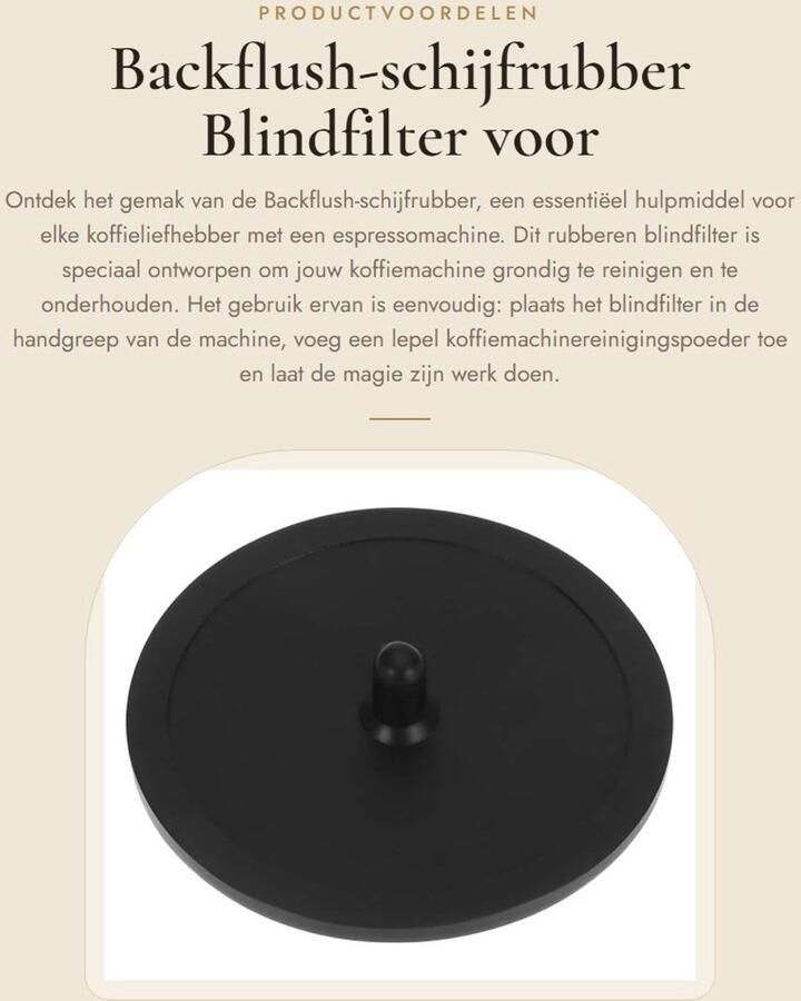 Solidchoice- Backflush-Schijf Rubber Blindfilter Koffiemachine Espresso Koffiezetsysteem Reinigingsaccessoire 1 stuk
