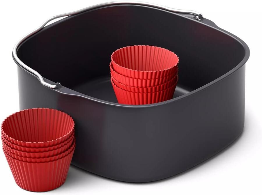 Solidchoice Bakset XXL voor Airfryer met Antikleeflaag en 9 Muffinvormen