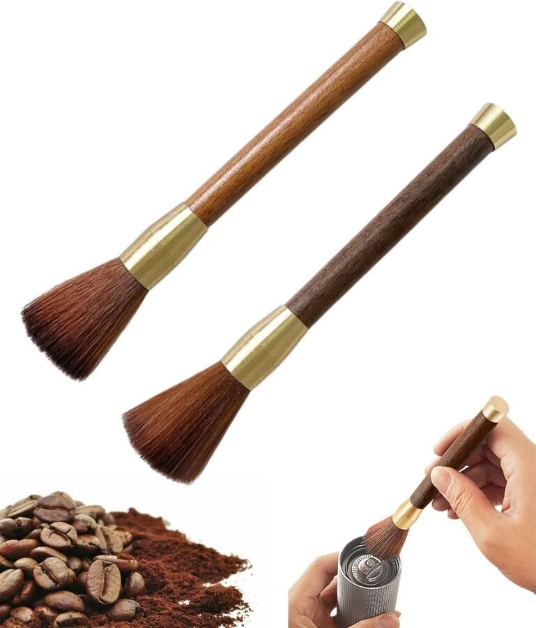 Solidchoice Barista Brush Strainer Espresso Reinigingsborstel met Houten Handvat