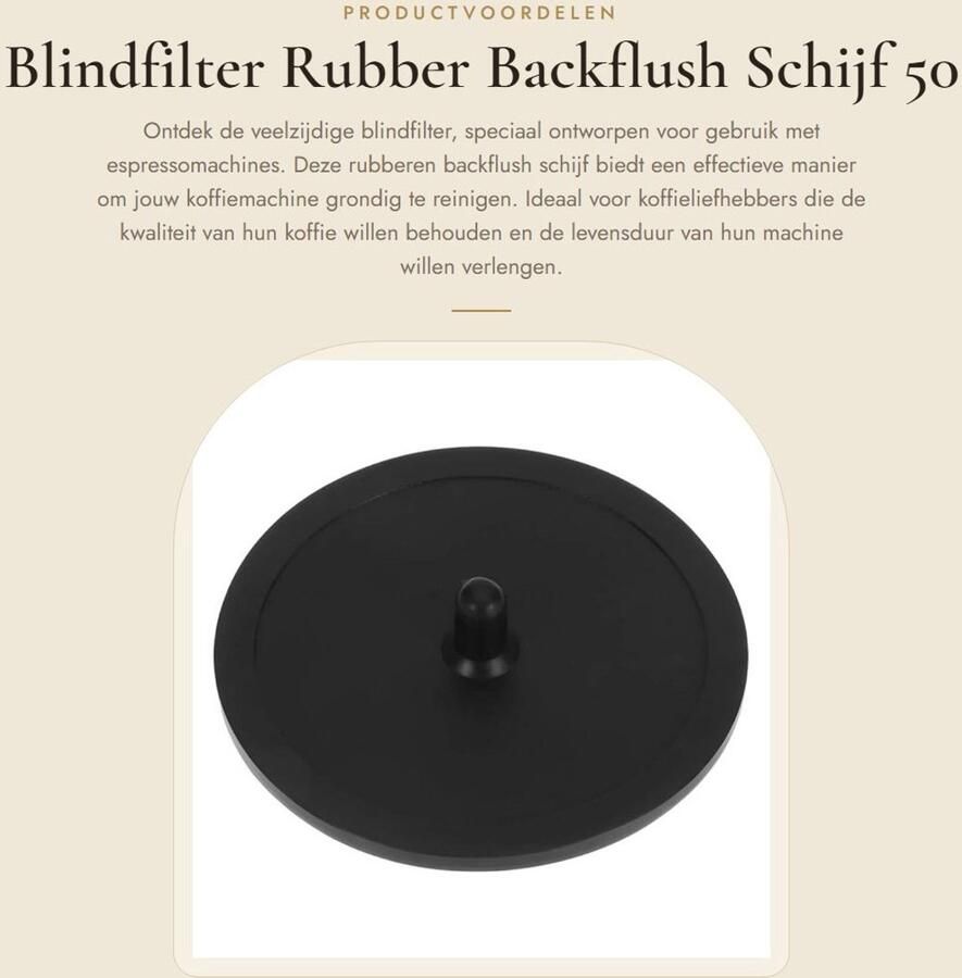 Solidchoice- Blindfilter Rubber 50 x 2 mm Backflush Schijf Koffiezetapparaat Reinigingspoeder Schone Koffiemachine Koffiefilter