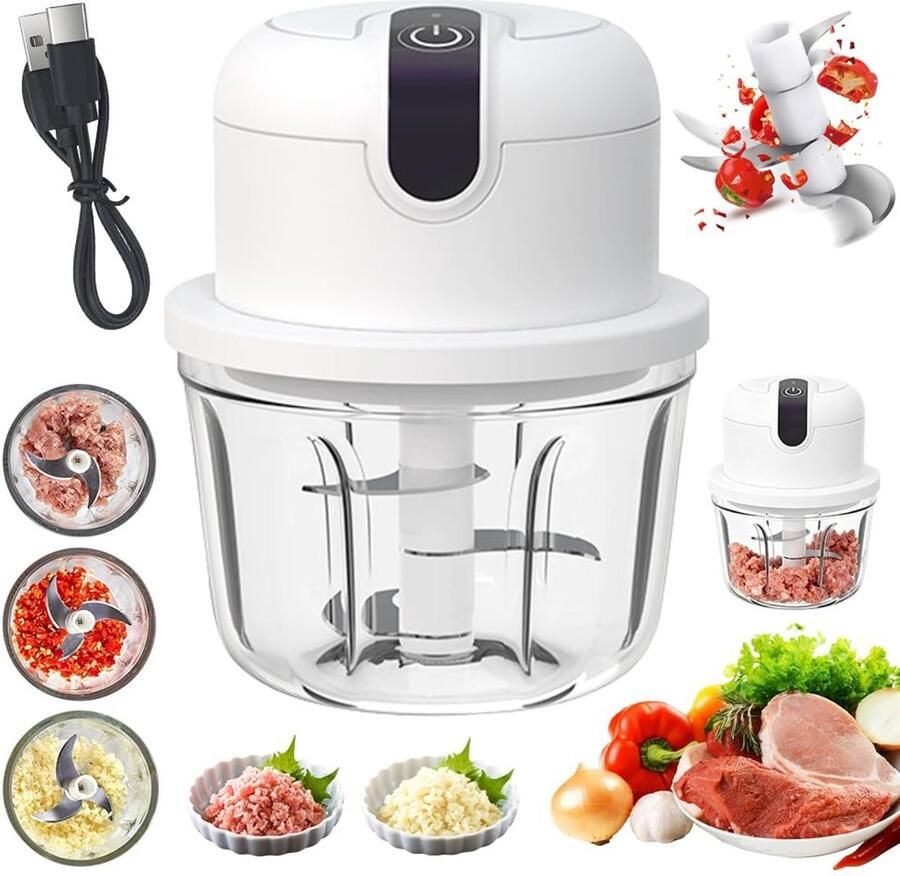 Solidchoice Draadloze Elektrische Uienhakker met USB Oplader 350 ml