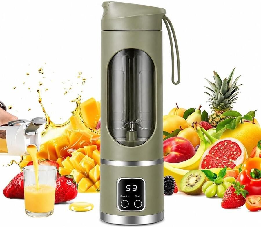 Solidchoice Draagbare Blender 450ml met 12 Messen voor Smoothies en Milkshakes