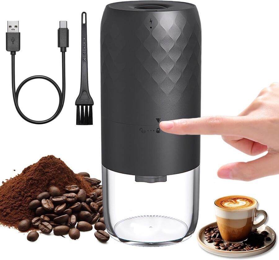 Solidchoice Draagbare Elektrische Koffiemolen met 5 Maalstanden