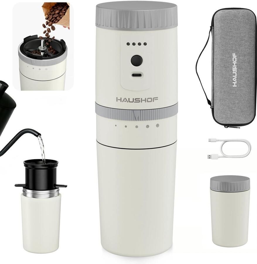 Solidchoice Draagbare Elektrische Koffiemolen met Ingebouwd Infusiesysteem